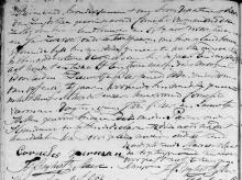 Afbeelding van deel van de overlijdensakte van Diewertje Bier Jansd., overleden 1812